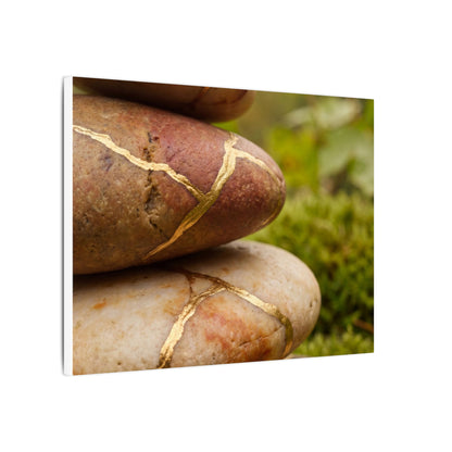 River Stones Summer Canvas Art | Kintsugi Healing Design