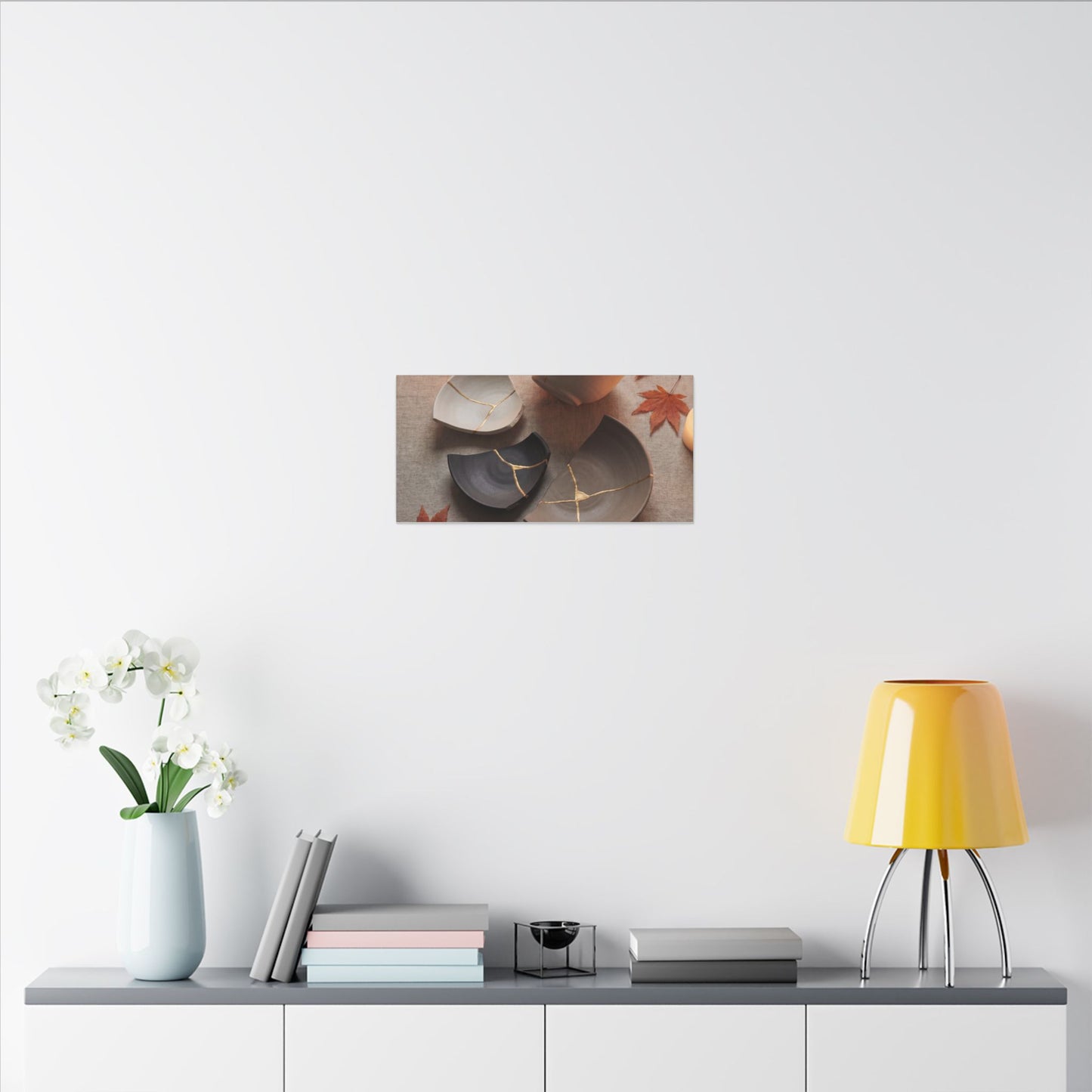 Candlelight Broken Pottery Canvas Art - Japandi Ma