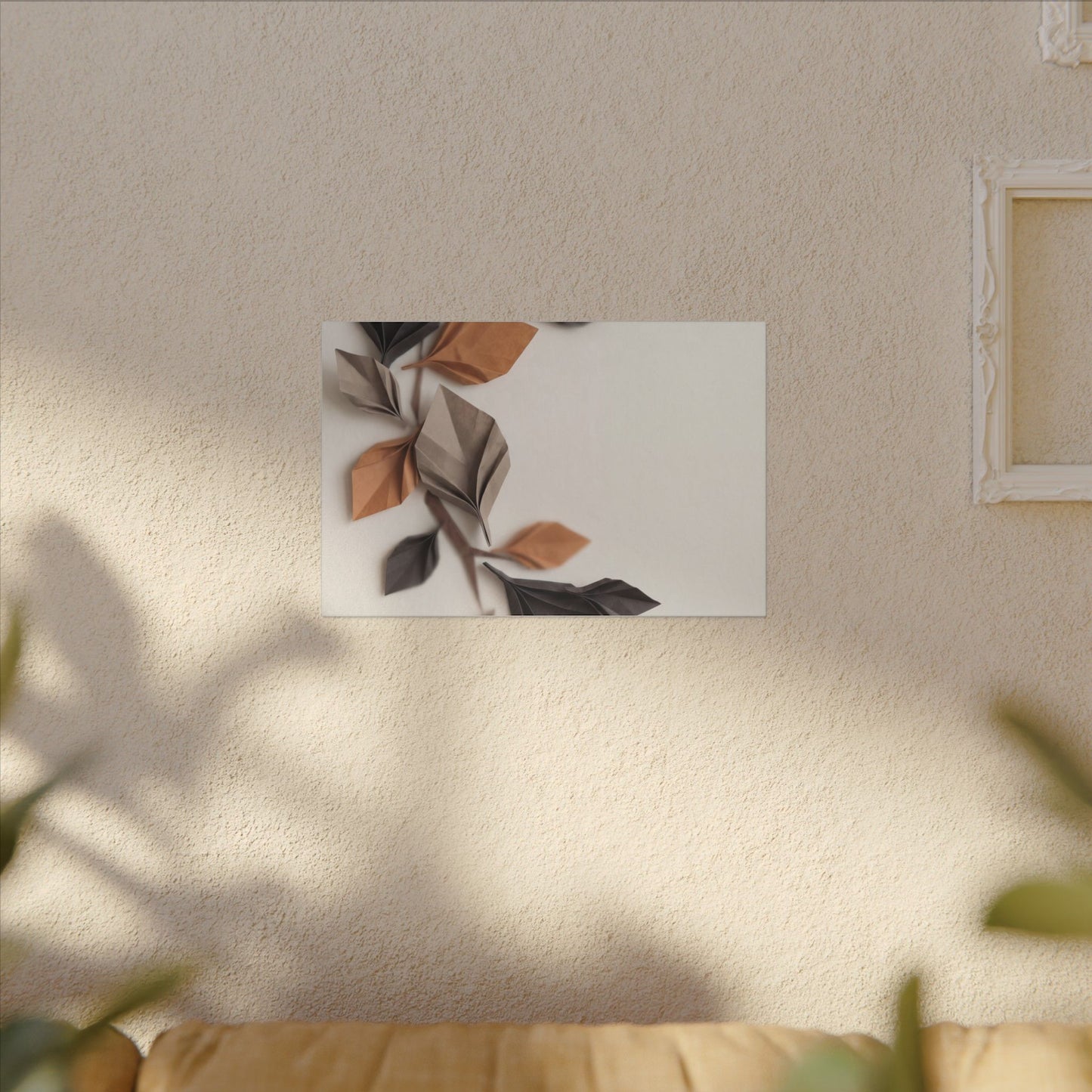 Paper Fold Autumn Canvas Art | Japandi Earthy Design