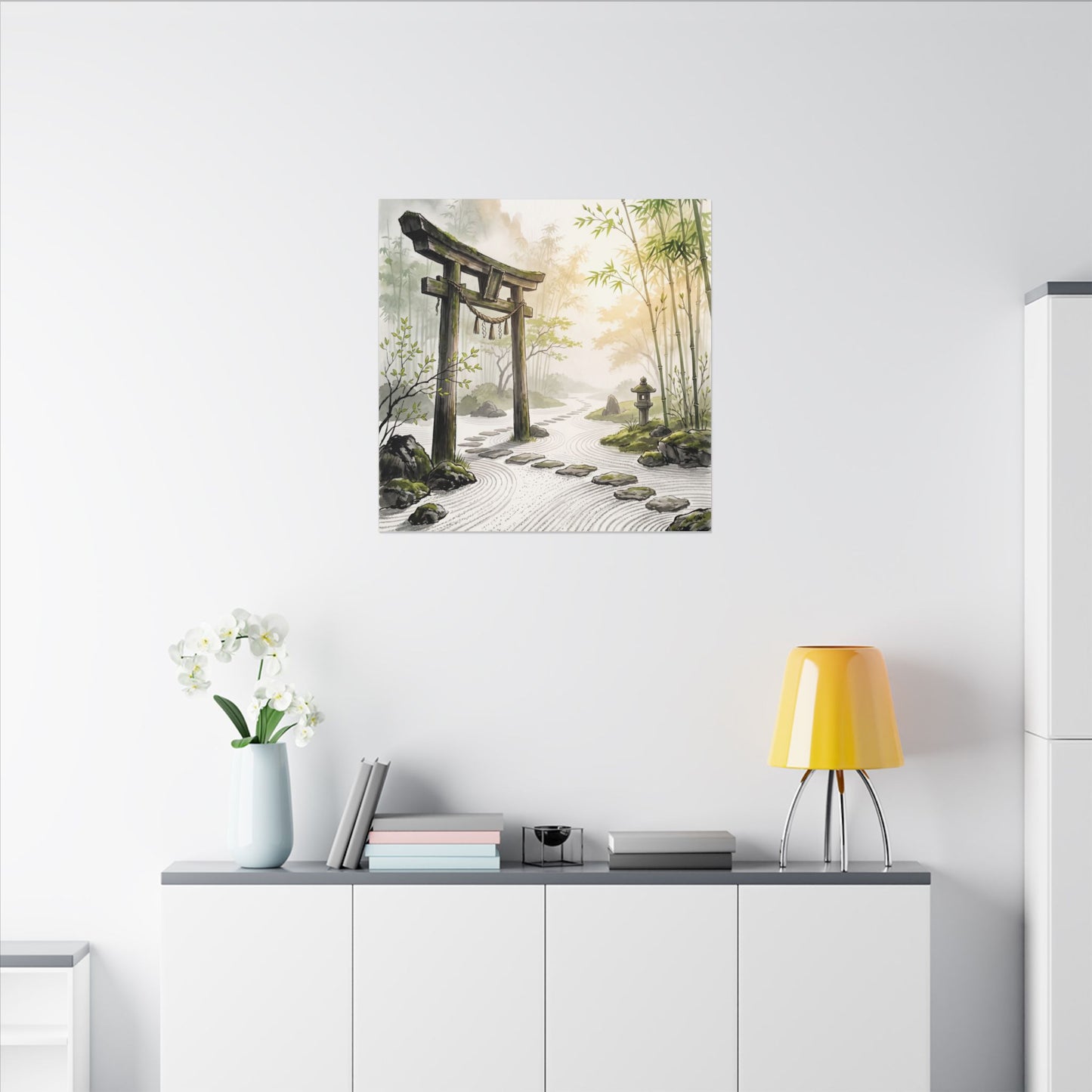 Peaceful Torii Gate Canvas Art - Karesansui Zen