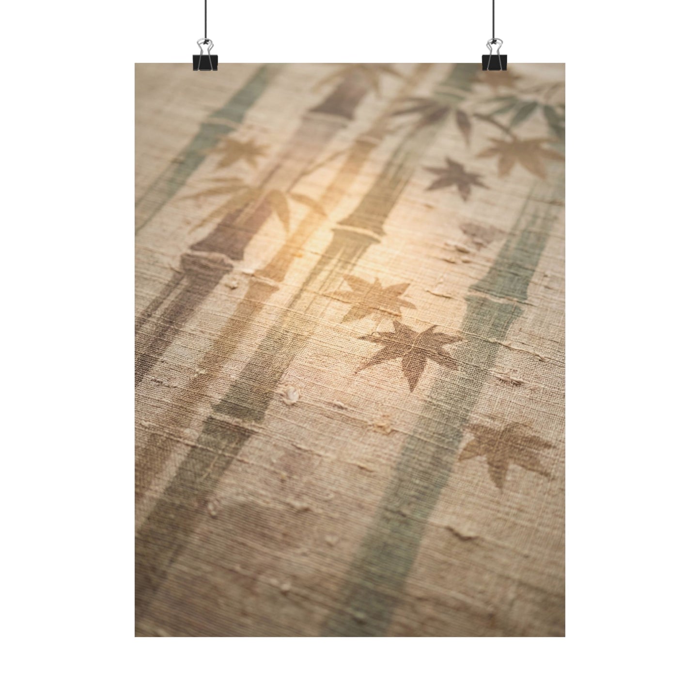 Japandi Bamboo Grove in Golden Hour | Japanese Pattern Wall Art Print Art Print