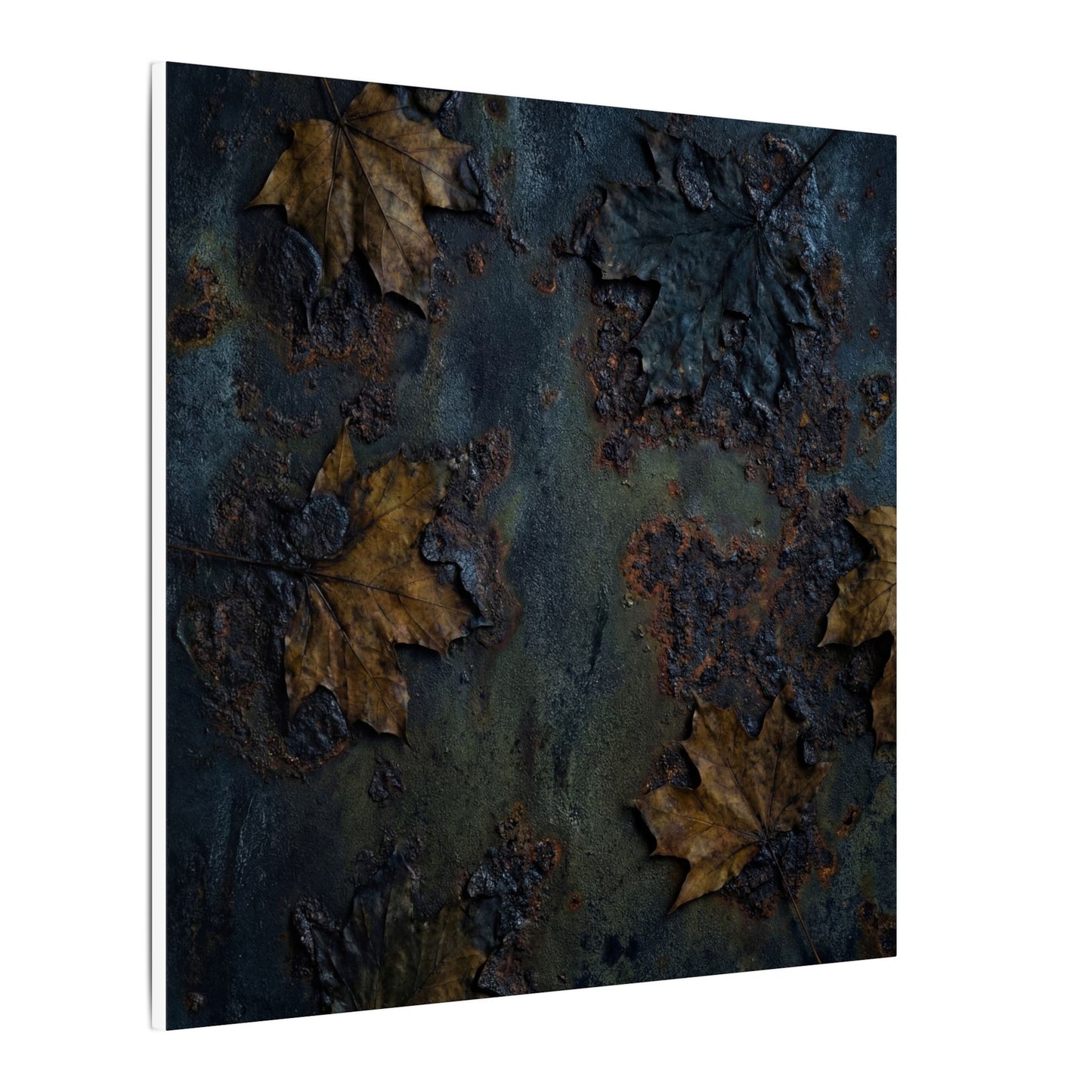 Shibui Rust Patina Canvas Art - Dark Japandi Charcoal Ink