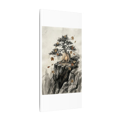 Pine Tree Autumn Canvas Art | Japandi Earthy Design