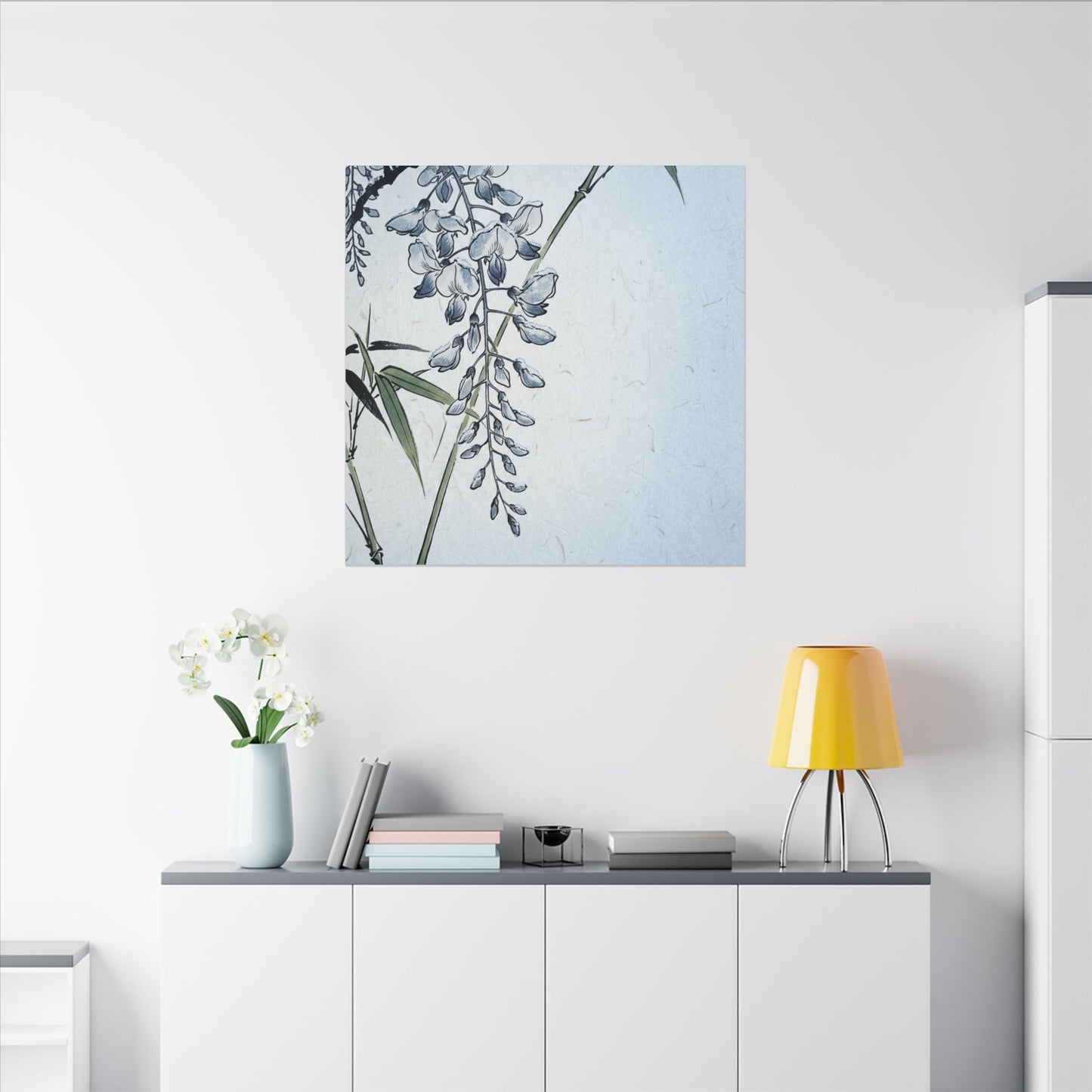 Zen Wisteria in Moonlight | Ukiyo E Inspired Canvas Art