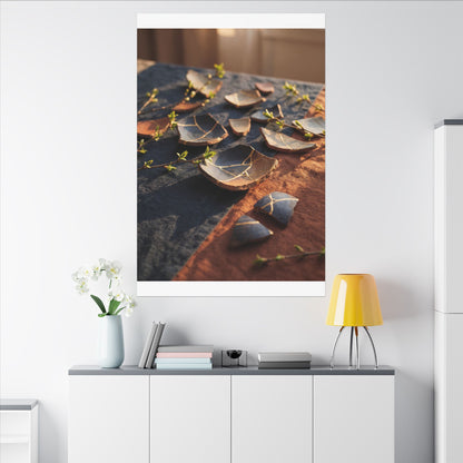 Spring Broken Pottery Gold Vein Canvas Art | Philosophical Decor