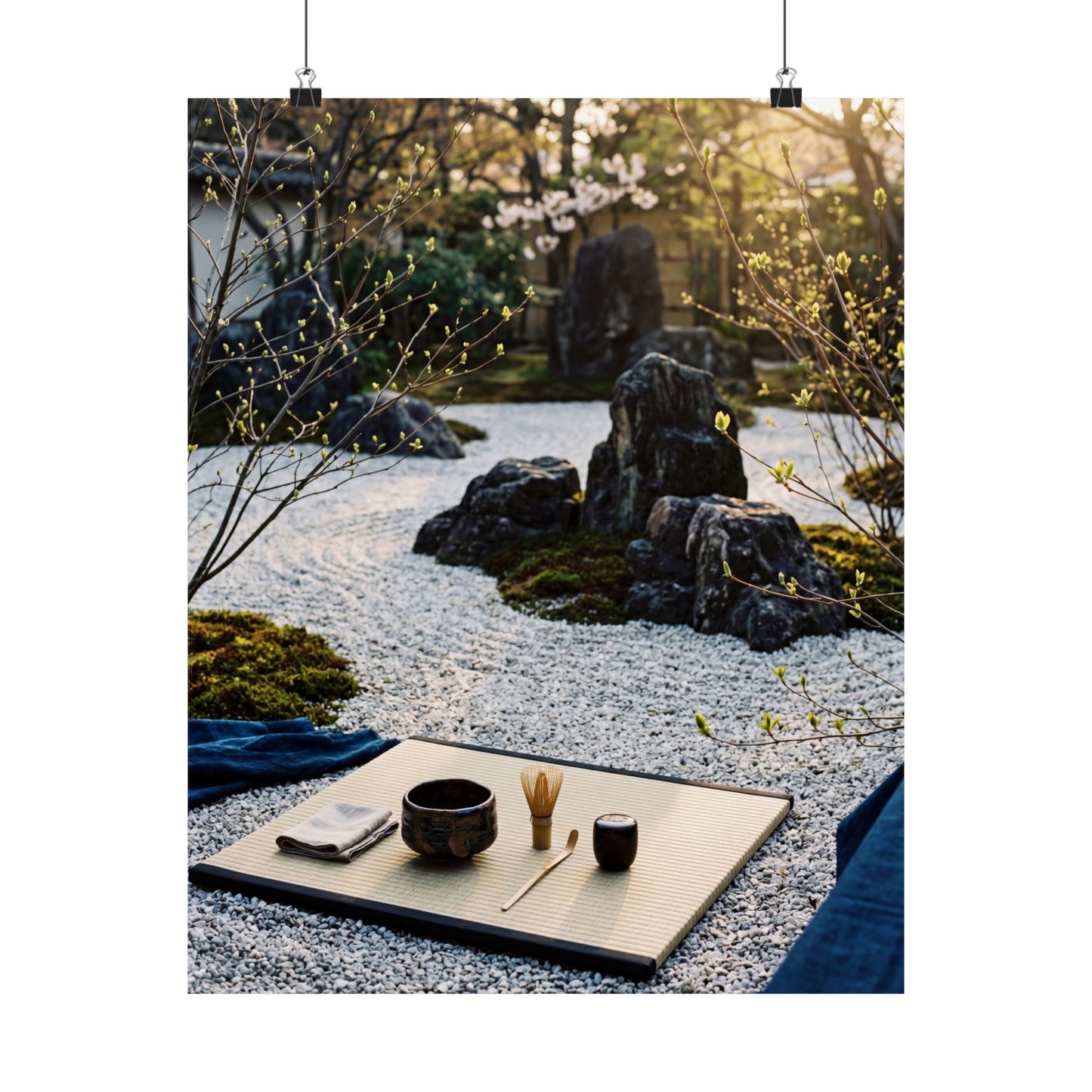 Tea Ceremony Wall Art Print | Spring Zen Karesansui Art