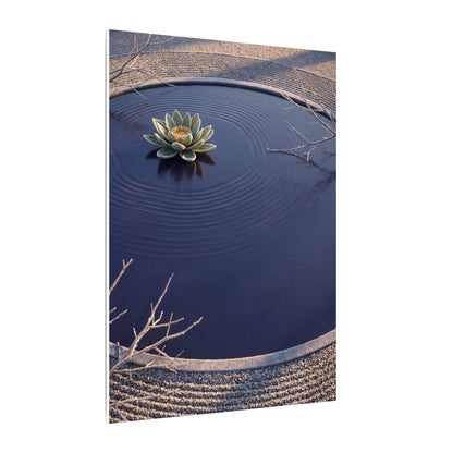Lotus Flower Canvas Art | Winter Zen Karesansui Art