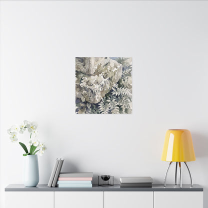 Stone Lantern Watercolor Canvas Art | Elegant Japandi Art