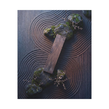 Spring Rock Garden Moody Minimal Canvas Art | Atmospheric Decor