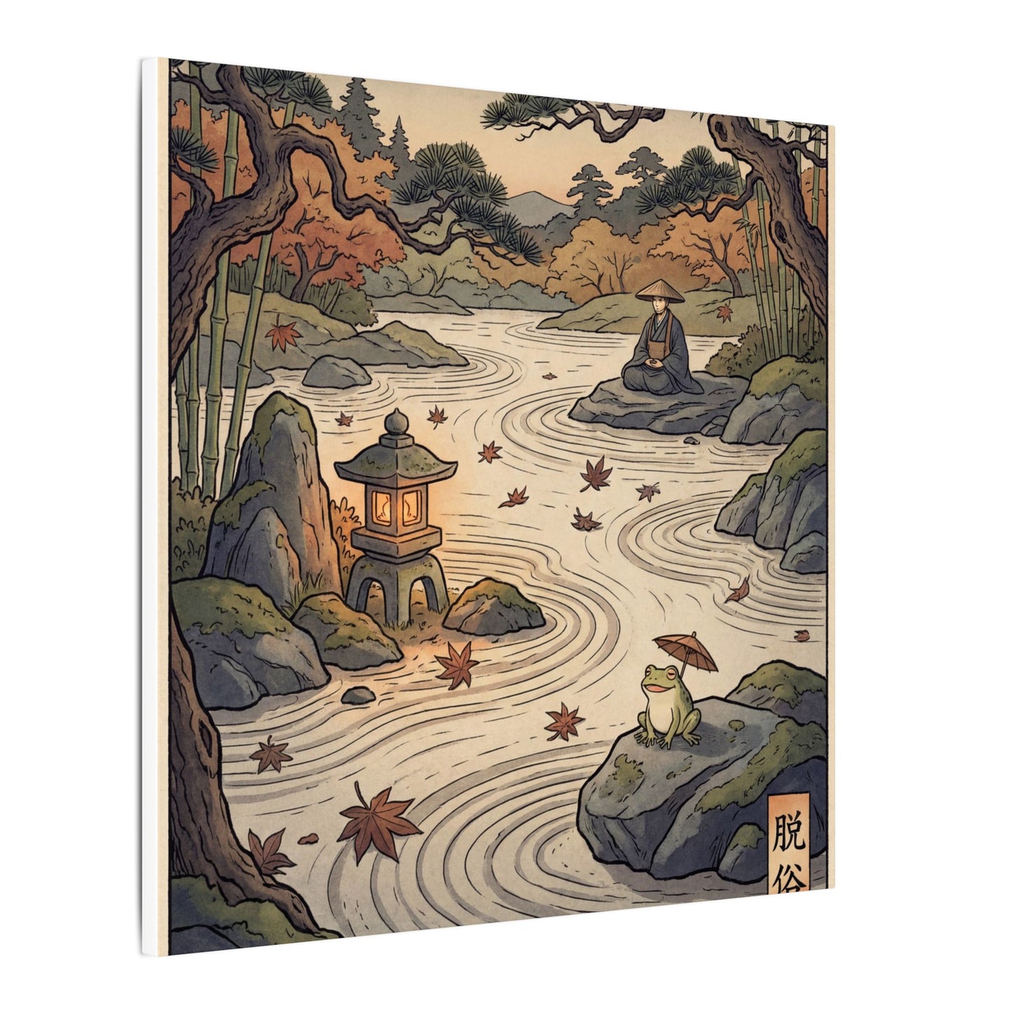 Rock Garden Autumn Canvas Art | Zen Serene Design