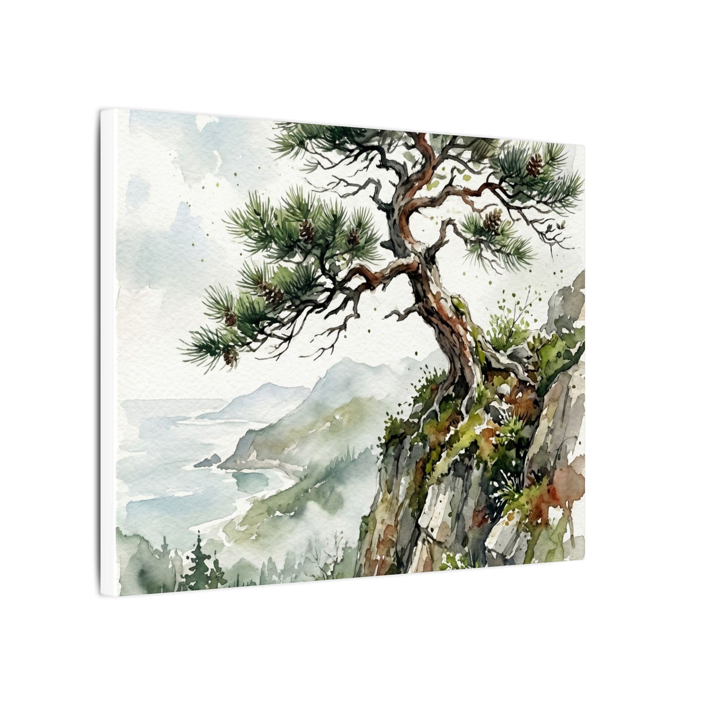 Pine Tree Spring Canvas Art | Japandi Neutral Design