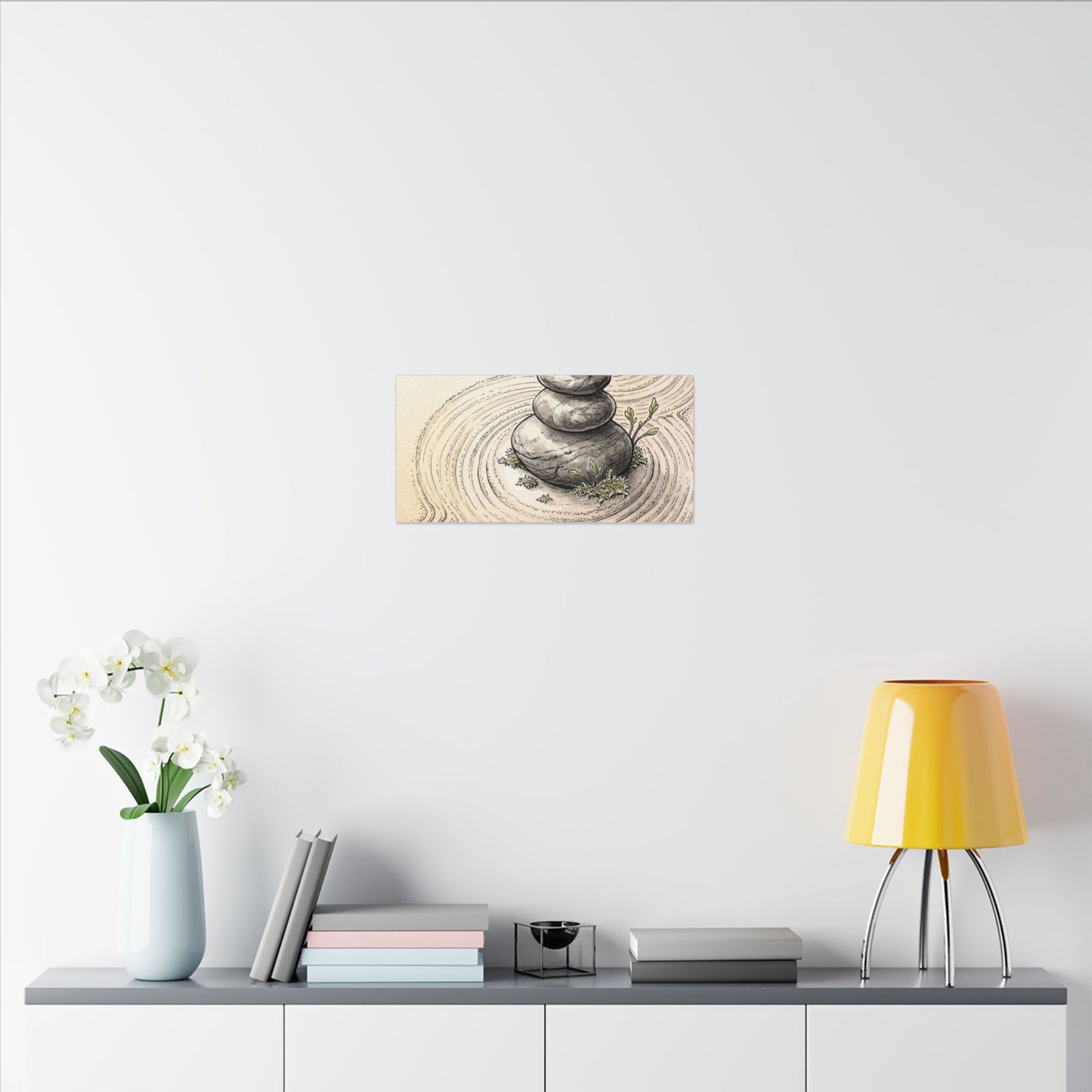 River Stones Spring Canvas Art | Zen Serene Design