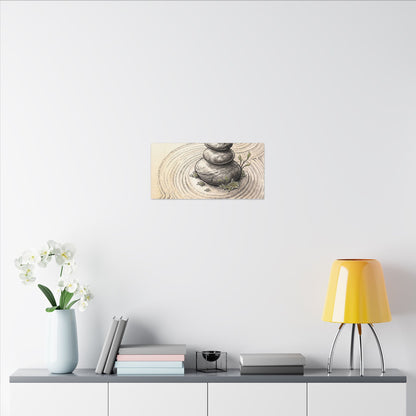 River Stones Spring Canvas Art | Zen Serene Design