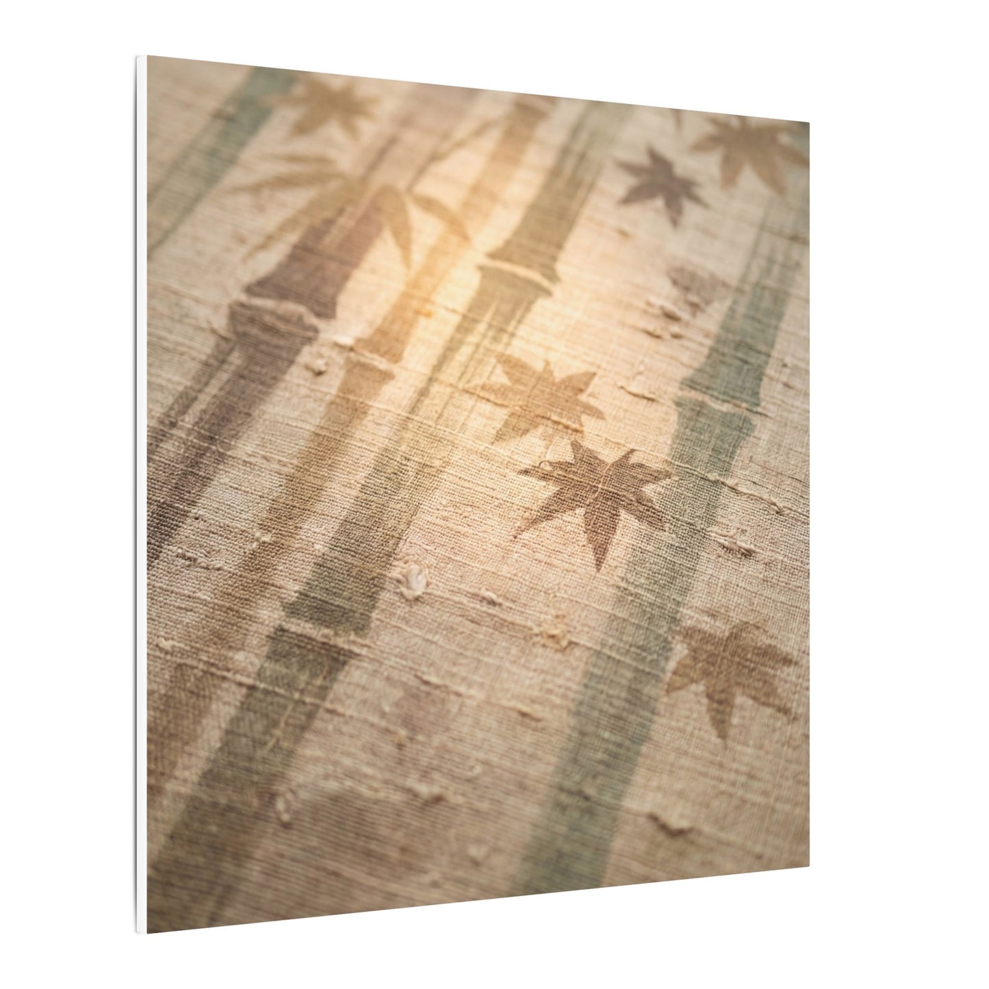 Autumn Bamboo Grove Japanese Pattern Canvas Art | Neutral Decor