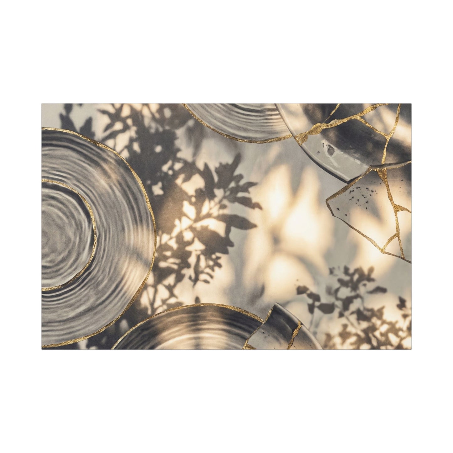 Healing Water Ripple Canvas Art - Gold Vein Kintsugi Art Print