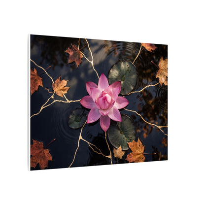 Ma Lotus Flower Canvas Art - Kintsugi Gold Vein