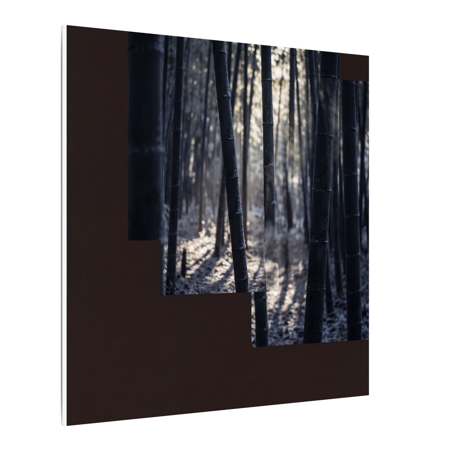 Bamboo Grove Canvas Art | Winter Dark Japandi Moody Minimal Art