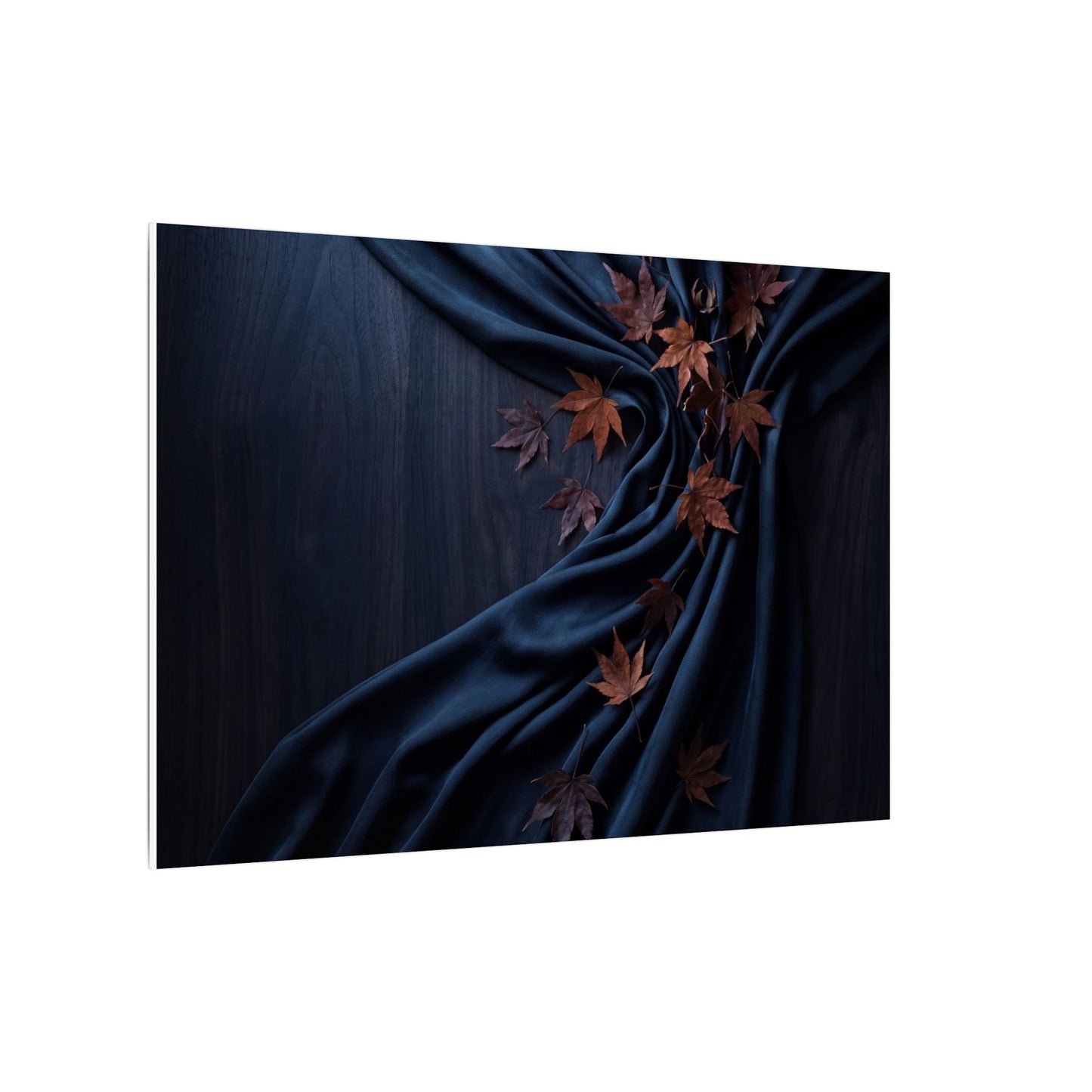 Silk Drape Autumn Canvas Art | Dark Japandi Sophisticated Design