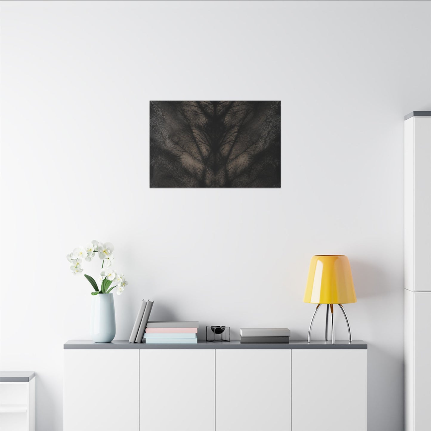 Seijaku Shadow Play Canvas Art - Dark Japandi Charcoal Ink