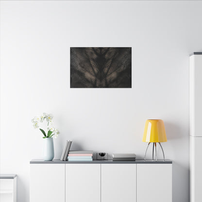 Seijaku Shadow Play Canvas Art - Dark Japandi Charcoal Ink