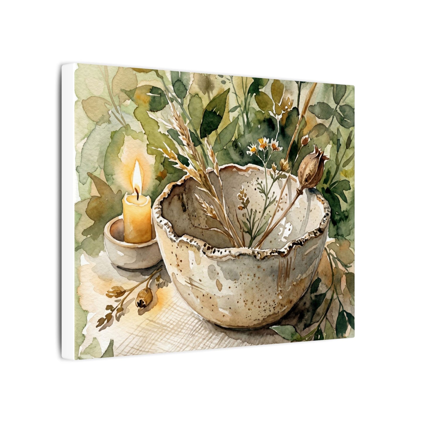 Ceramic Bowl Summer Canvas Art | Japandi Elegant Design