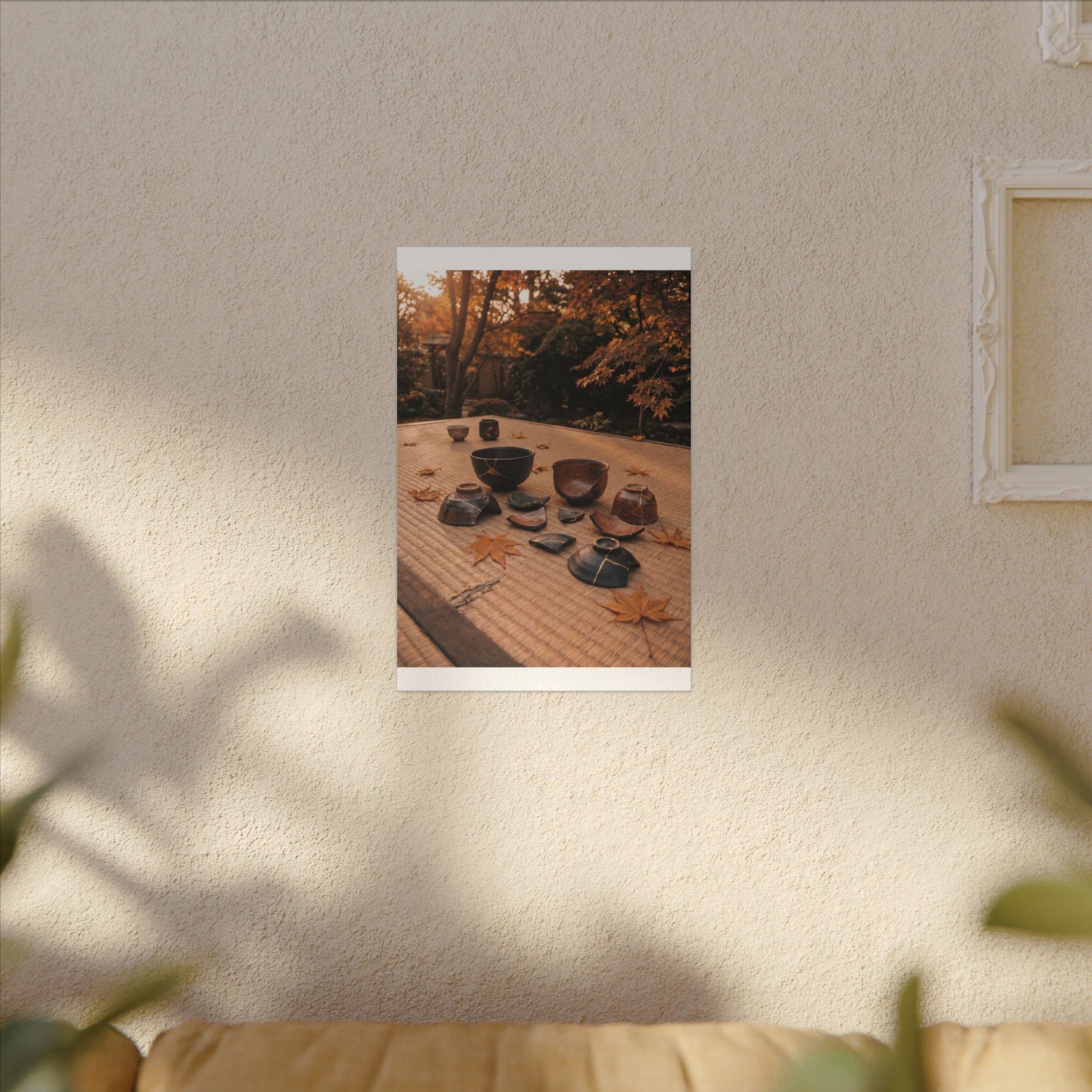 Golden Hour Tea Ceremony Canvas Art - Kintsugi Shibui