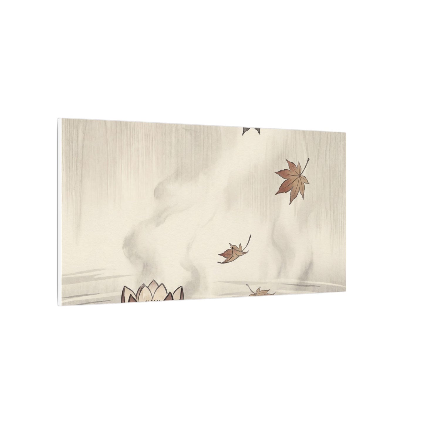 Lotus Flower Canvas Art | Autumn Zen Ukiyo E Inspired Art