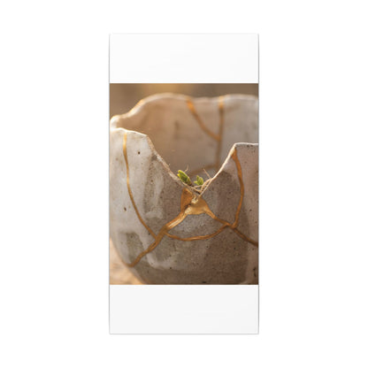 Golden Hour Broken Pottery Canvas Art - Japandi Kanso