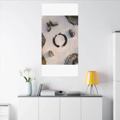 Rock Garden Canvas Art | Winter Zen Enso Art
