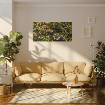 Spring Stone Lantern Gold Repair Canvas Art | Beautiful Decor