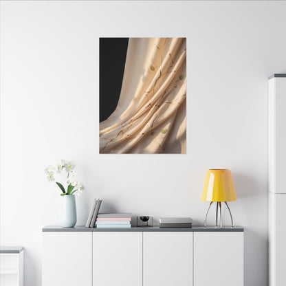 Golden Hour Silk Drape Canvas Art - Kintsugi Fukinsei