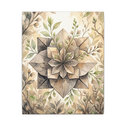 Warm Paper Fold Canvas Art - Watercolor Japandi