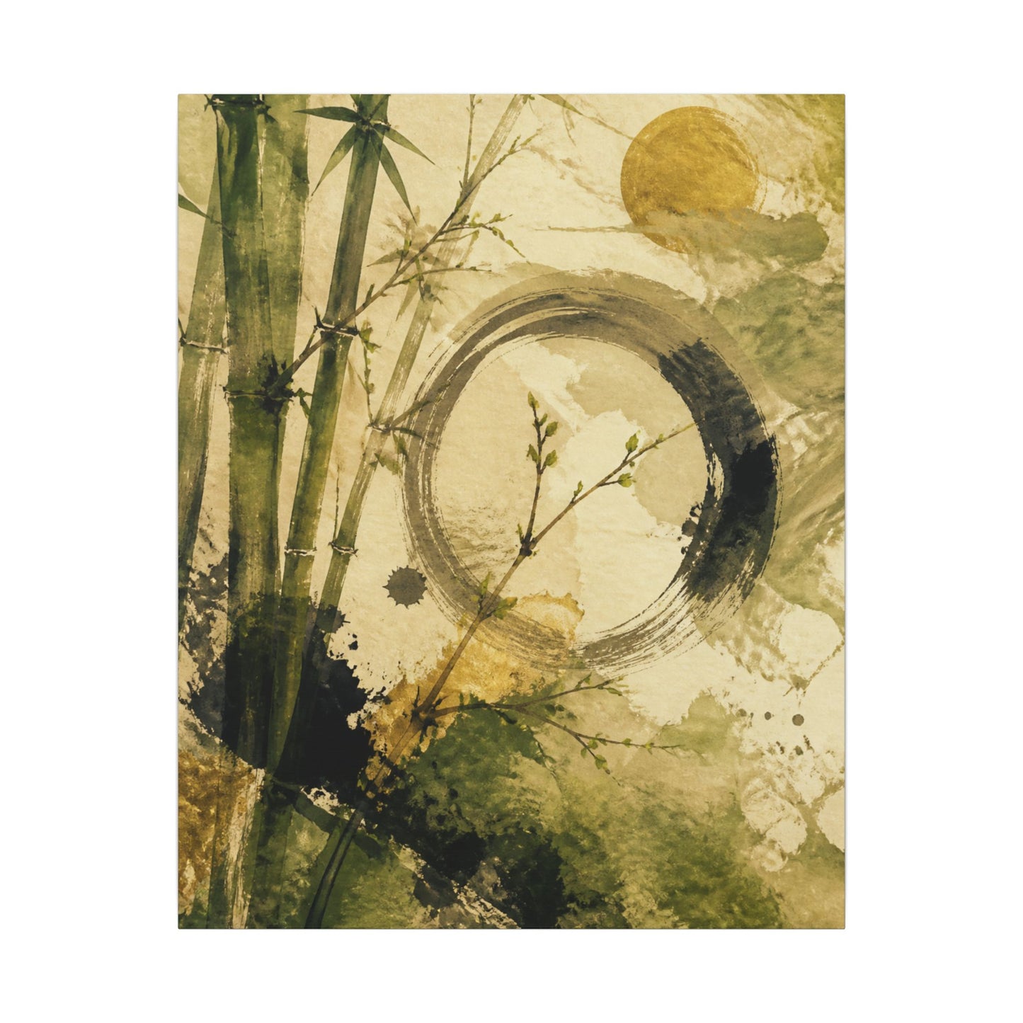Ink Brushstroke Sumi E Canvas Art | Calm Zen Art