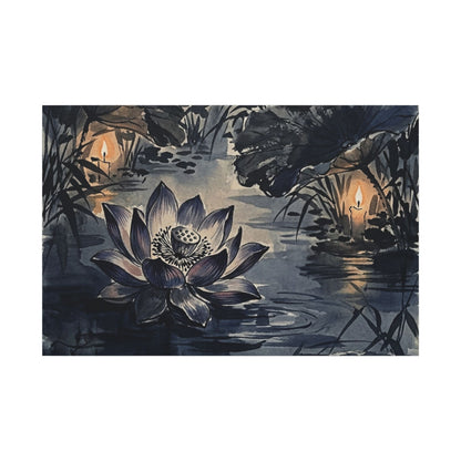 Fukinsei Lotus Flower Canvas Art - Zen Sumi E Art Print