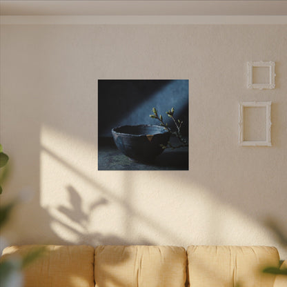 Sophisticated Ceramic Bowl Canvas Art - Shadow Zen Dark Japandi