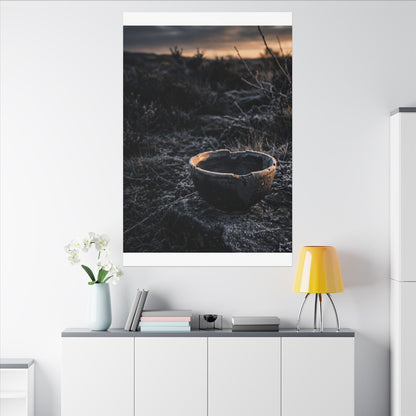 Kanso Ceramic Bowl Canvas Art - Dark Japandi Dark Texture