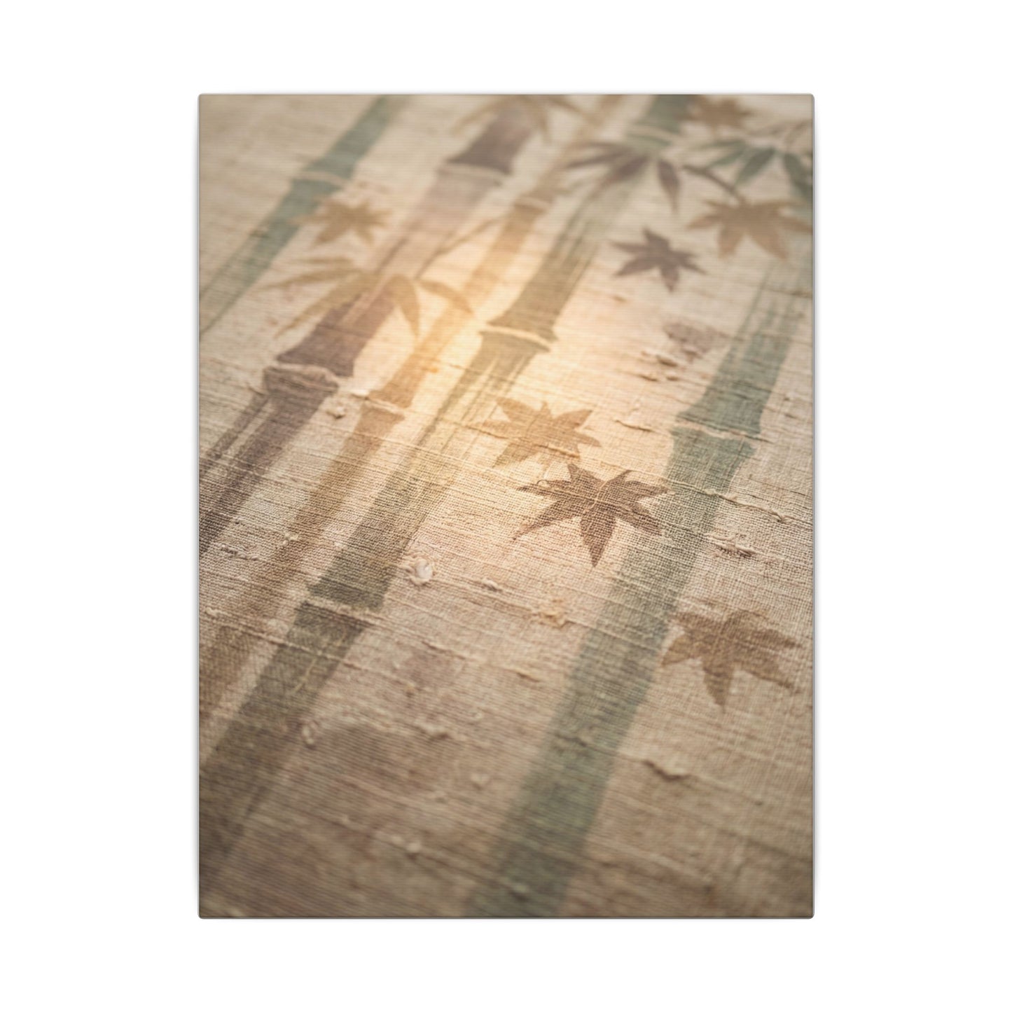 Autumn Bamboo Grove Japanese Pattern Canvas Art | Neutral Decor