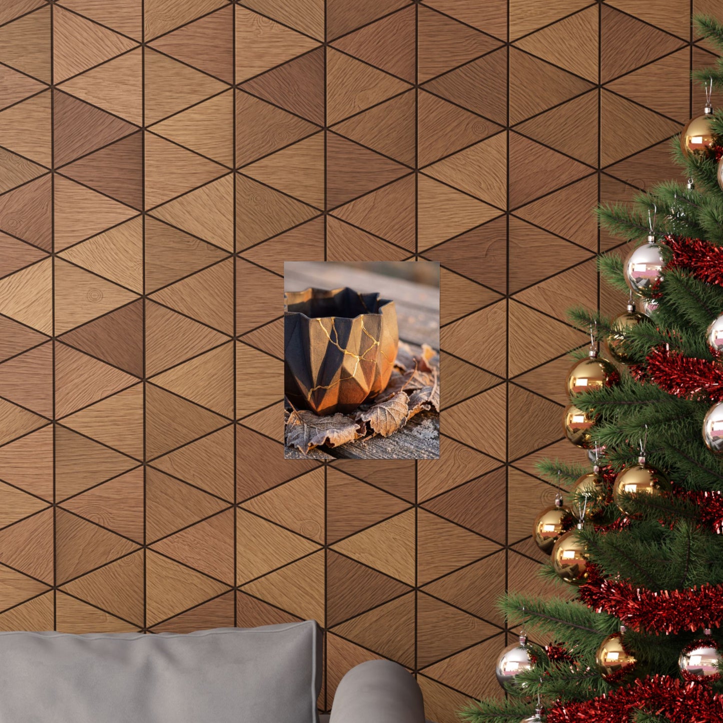 Golden Hour Paper Fold Wall Art Print - Kintsugi Seijaku