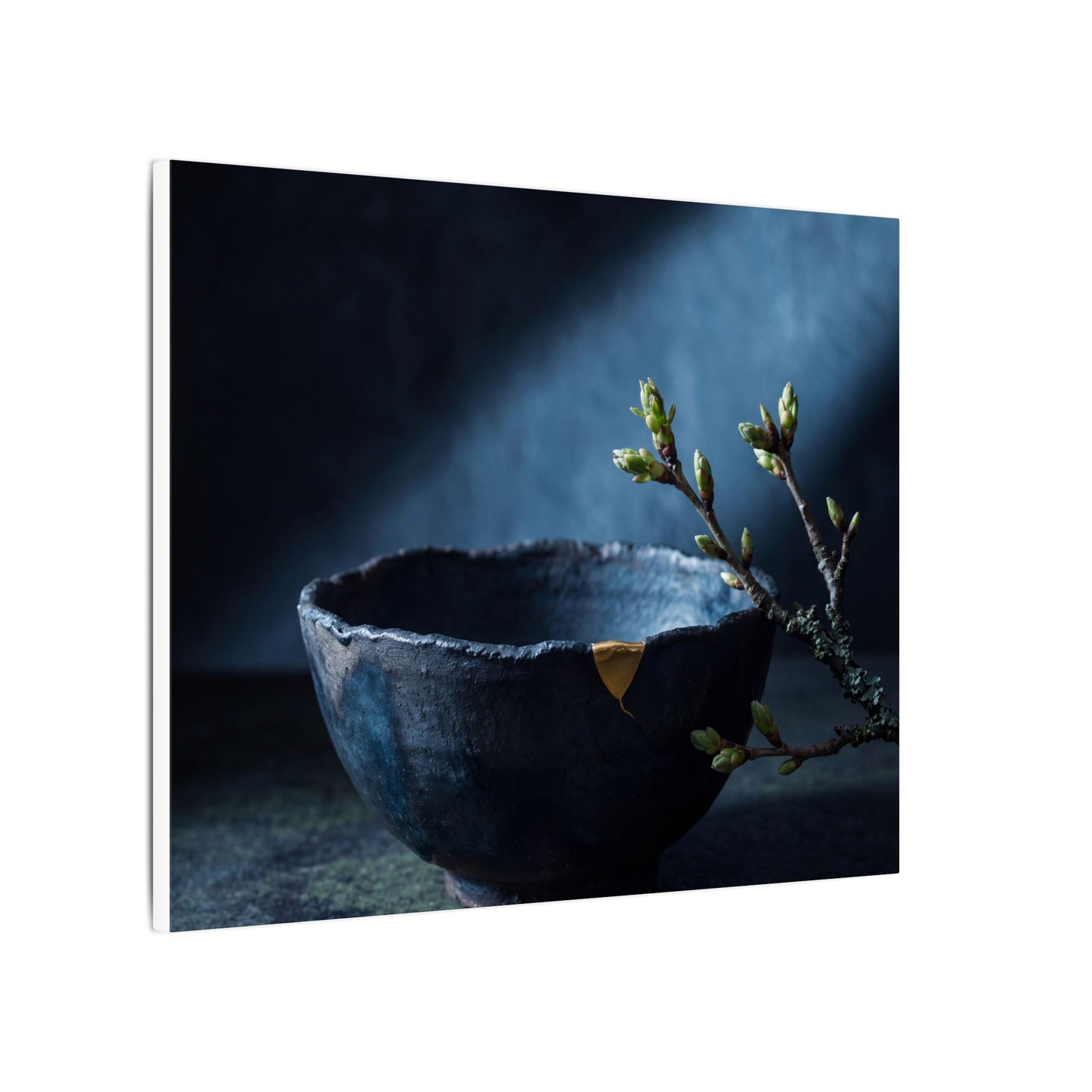 Sophisticated Ceramic Bowl Canvas Art - Shadow Zen Dark Japandi