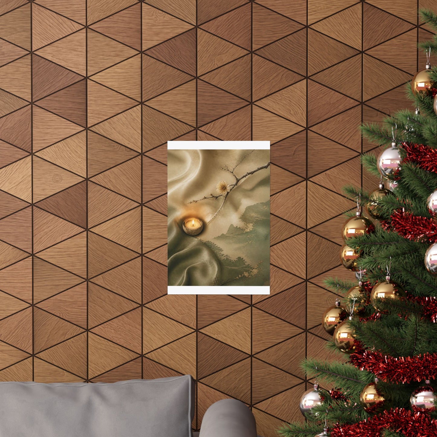 Candlelight Silk Drape Wall Art Print - Japandi Ma