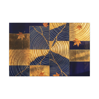 Autumn Water Ripple Crackle Gold Canvas Art | Artful Decor