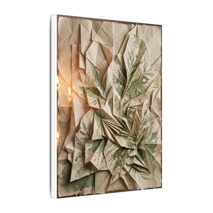 Japandi Paper Fold in Candlelight | Texture Canvas Art