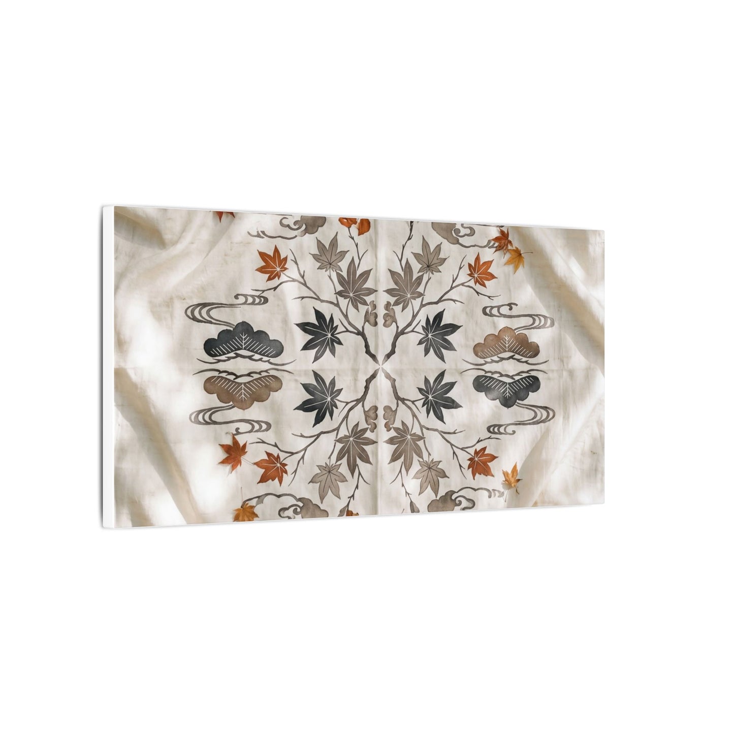 Elegant Silk Drape Canvas Art - Japanese Pattern Japandi
