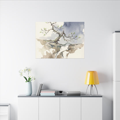 Moonlight Pine Tree Canvas Art - Japandi Ma
