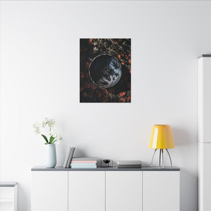 Autumn Ceramic Bowl Shadow Zen Canvas Art | Bold Decor
