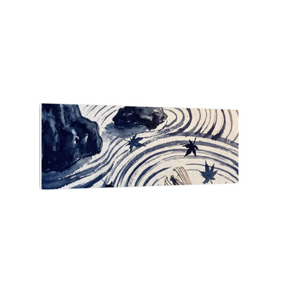 Zen Rock Garden in Golden Hour | Sumi E Canvas Art
