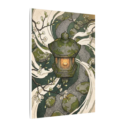 Zen Stone Lantern in Candlelight | Ukiyo E Inspired Canvas Art