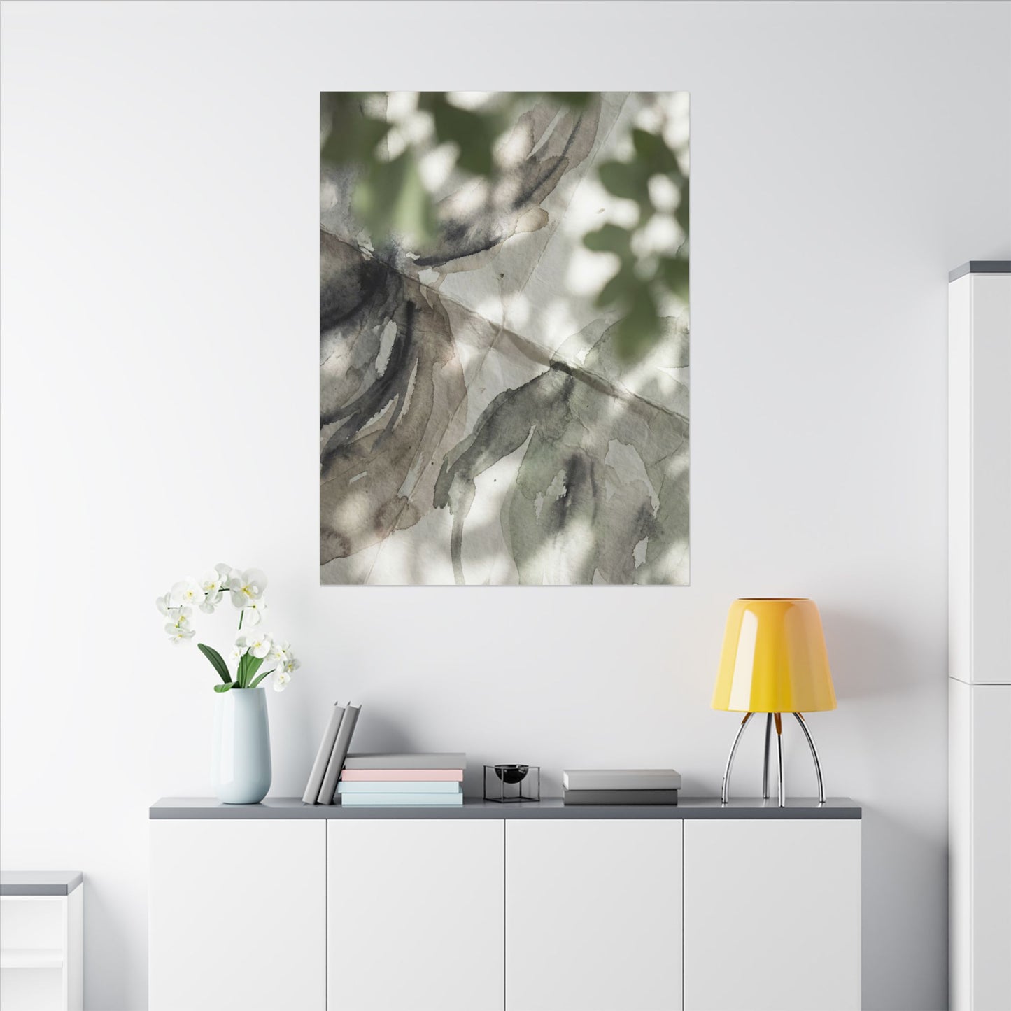 Spring Paper Fold Watercolor Canvas Art | Warm Decor