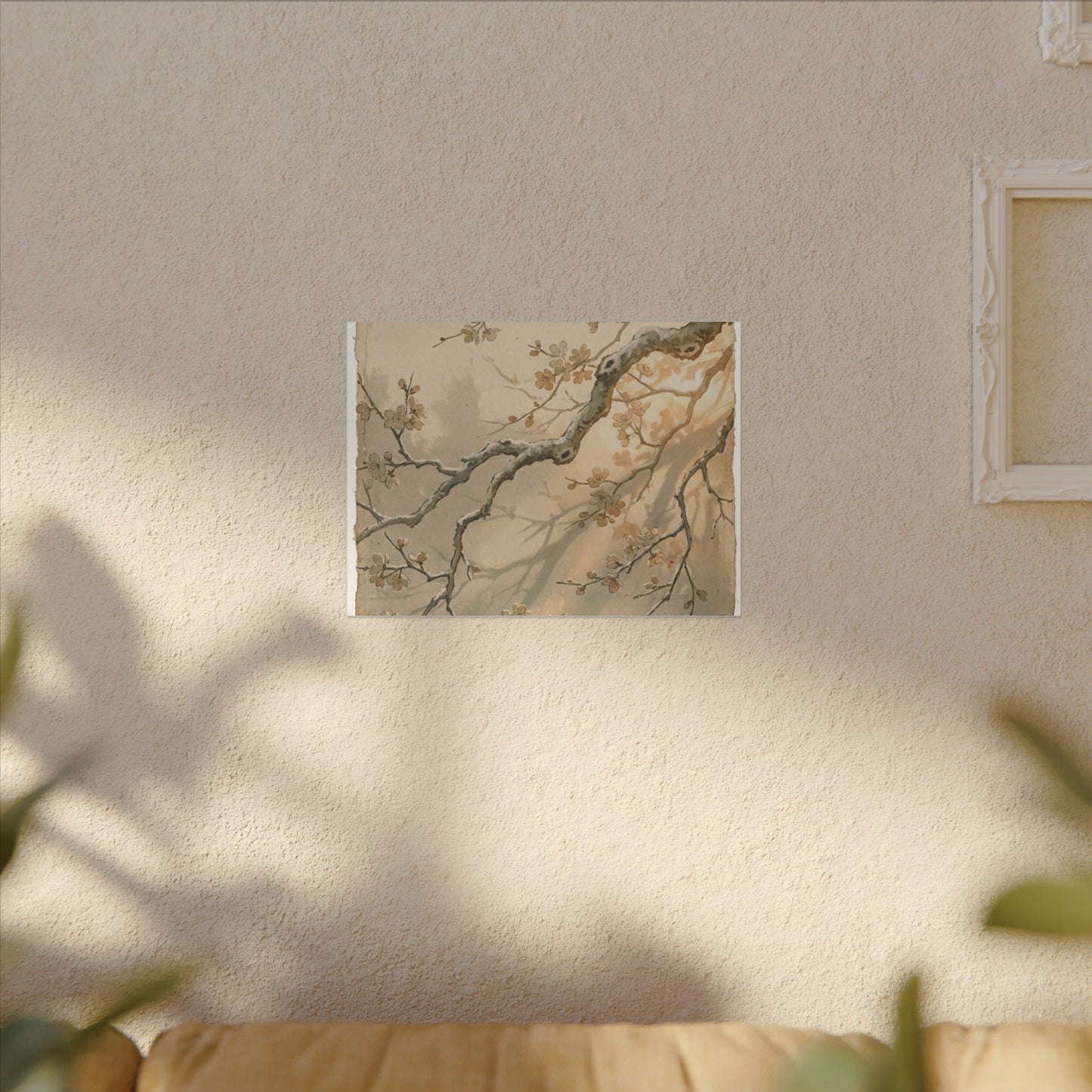 Cherry Blossom Canvas Art | Winter Japandi Japanese Pattern Art