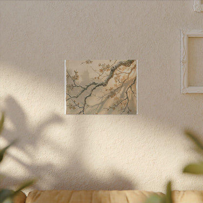 Cherry Blossom Canvas Art | Winter Japandi Japanese Pattern Art